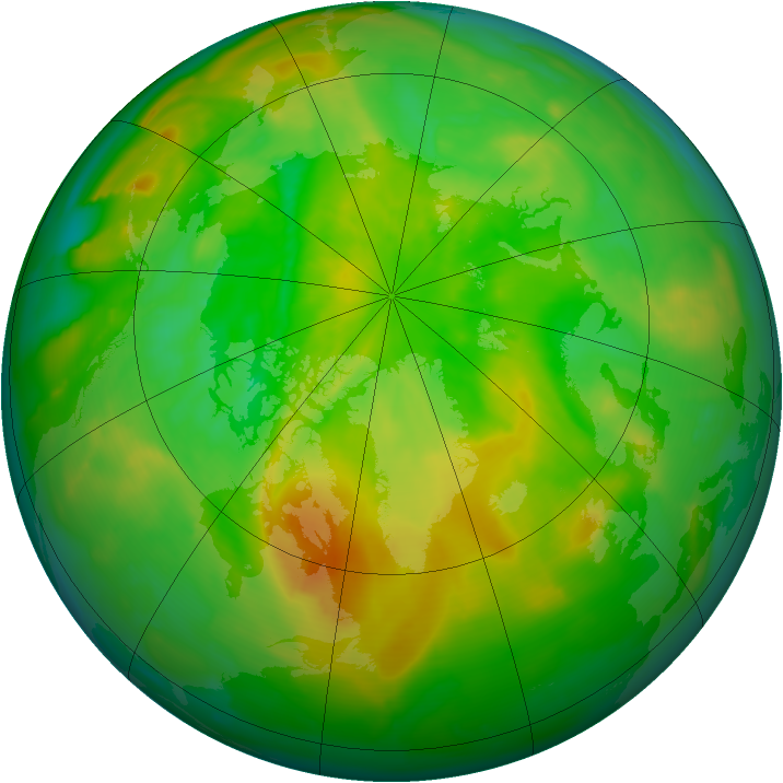 Arctic ozone map for 22 June 2013